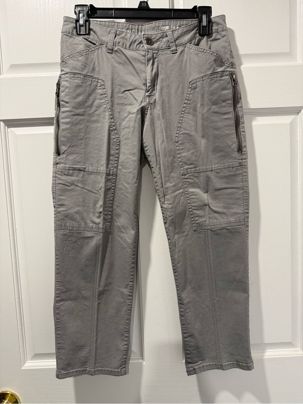 Merona Light Gray Cargo Capris with Zipper Pockets